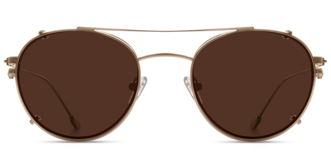 Round Frame With Brown Gradient Sunglasses - Tortoise